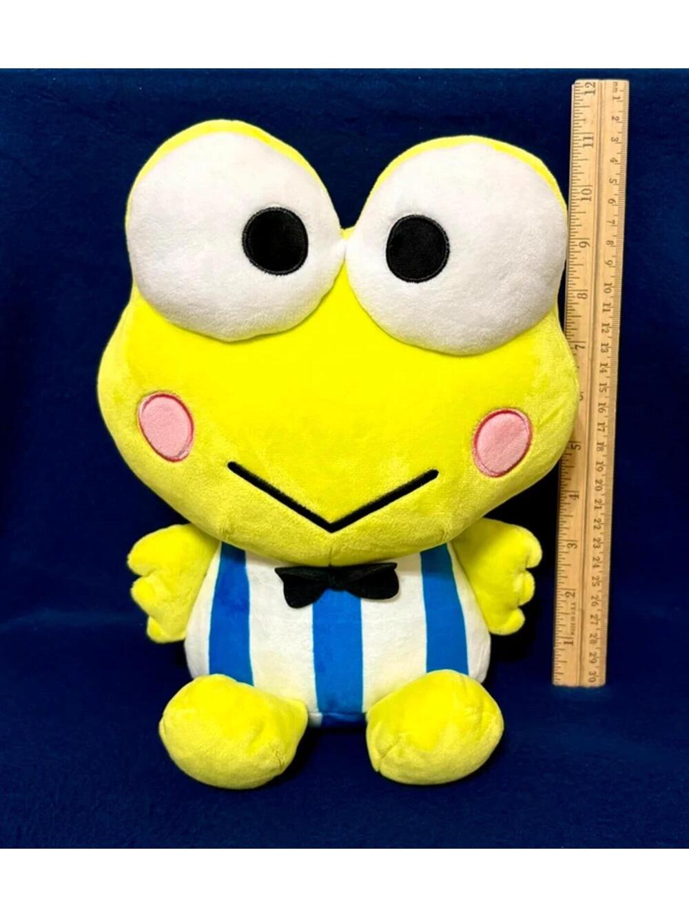 Sanrio Kero Kero Keroppi 11” Plush Blue Stripe Outfit